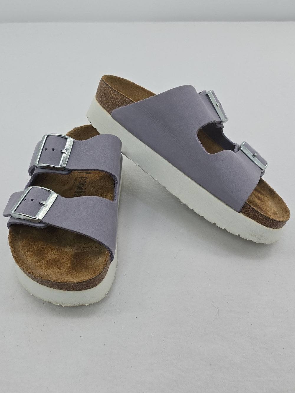 Birkenstock Papillio Arizona Flex Platform Nubuck Leather - Purple Fog